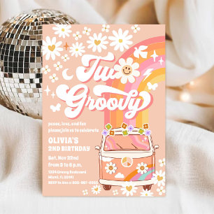 Invitation Carton d'invitation d'anniversaire rétro groovy Da