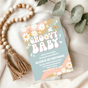 Invitation Carton d'invitation d'anniversaire rétro Groovy Da