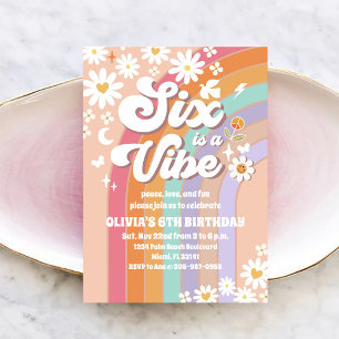 Invitation Carton d'invitation d'anniversaire Retro Rainbow D