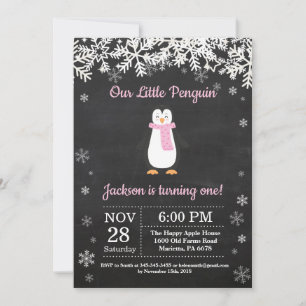 Invitation Carton d'invitation d'anniversaire rose hiver ping
