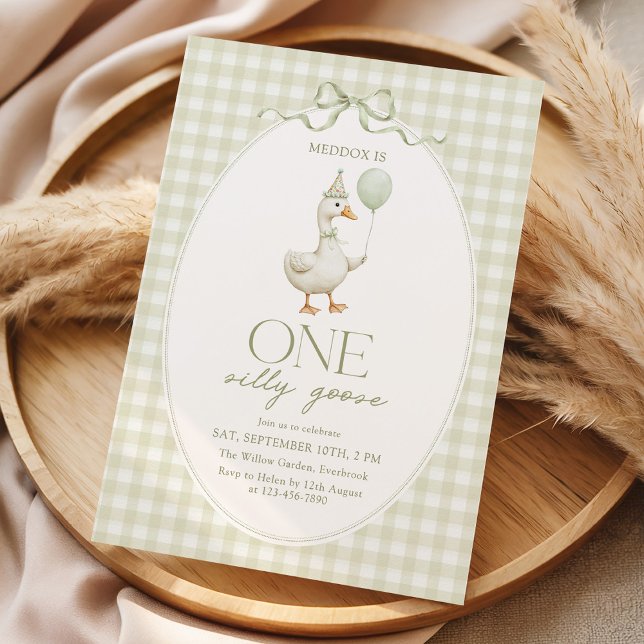 Invitation Carton d'invitation d'anniversaire Sage Green One  (Créateur téléchargé)