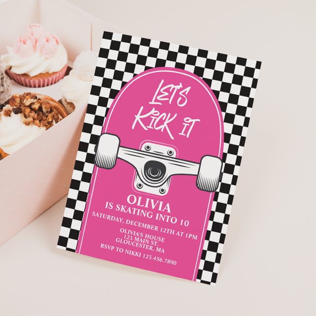 Invitation Carton d'invitation d'anniversaire Skateboard Let' (Créateur téléchargé)