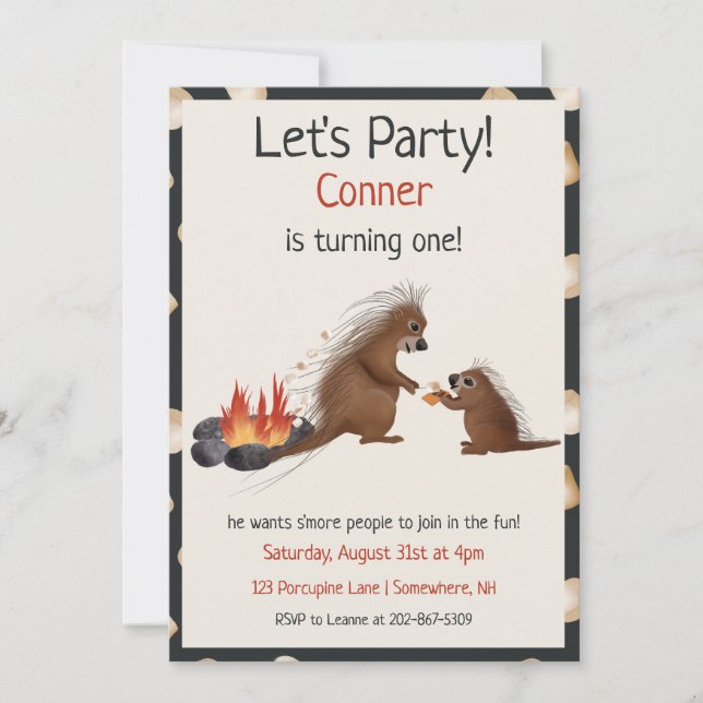 Invitation Carton d'invitation d'anniversaire S'more fun pour (Devant)