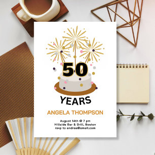 Invitation Carton d'invitation d'anniversaire Sparkler Years