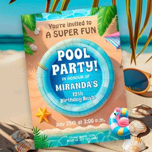 Invitation Carton d'invitation d'anniversaire Super Fun Flami