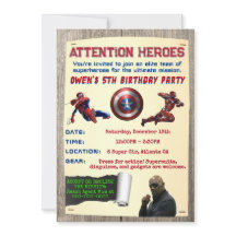 Carton d'invitation d'anniversaire Super-héros uni