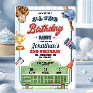 Invitation Carton d'invitation d'anniversaire Thème Baseball