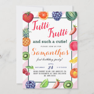 Invitation Carton d'invitation d'anniversaire Tutti Frutti Fr