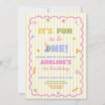 Carton d'invitation d'anniversaire une rayure C'es