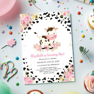 Invitation Carton d'invitation d'anniversaire Vache sacrée