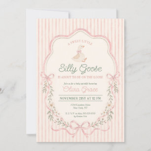 Invitation Carton d'invitation de baby shower Fleur Rose pour