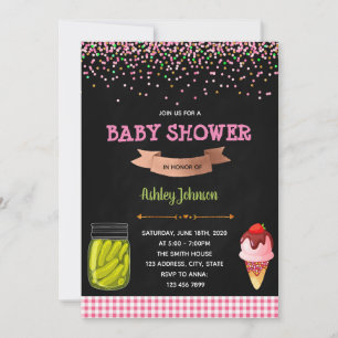 Invitation Carton d'invitation de Baby Shower Pickles et Crèm