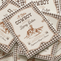 Carton d'invitation de baby shower western à carre