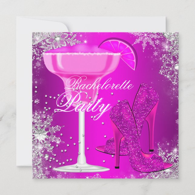 Invitation Carton d'invitation de Bachelorette Cocktail Étinc (Devant)