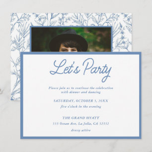 Invitation Carton d'invitation de Bat Mitzvah Floral Français