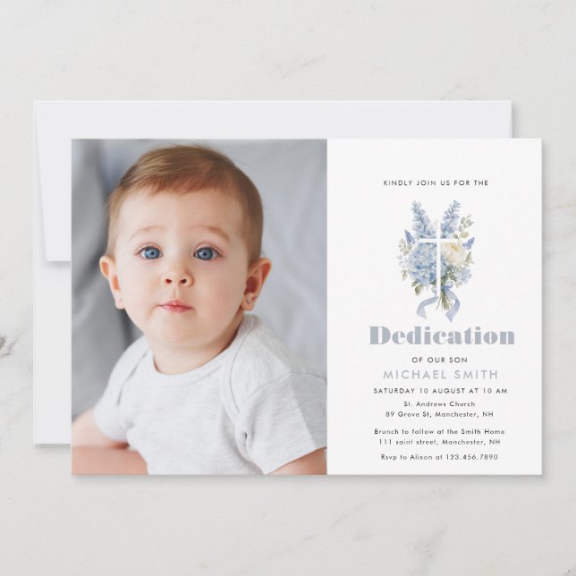 Invitation carton d'invitation de dédicace d'hydrangea floral (Devant)