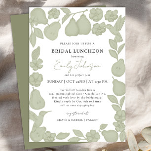 Invitation Carton d'invitation de déjeuner de mariage en vert