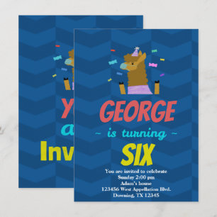 Invitation Carton d'invitation de dessin animé pour célébrati