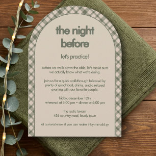 Invitation Carton d'invitation de dîner de répétition à carre