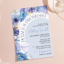 Carton d'invitation de douche de mariage Dusty Blu