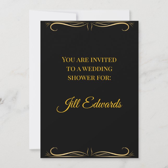 Invitation Carton d'invitation de douche de mariage Élégant N (Devant)