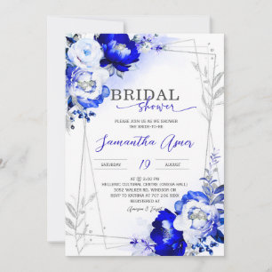 Invitation Carton d'invitation de douche de mariage Royal Blu