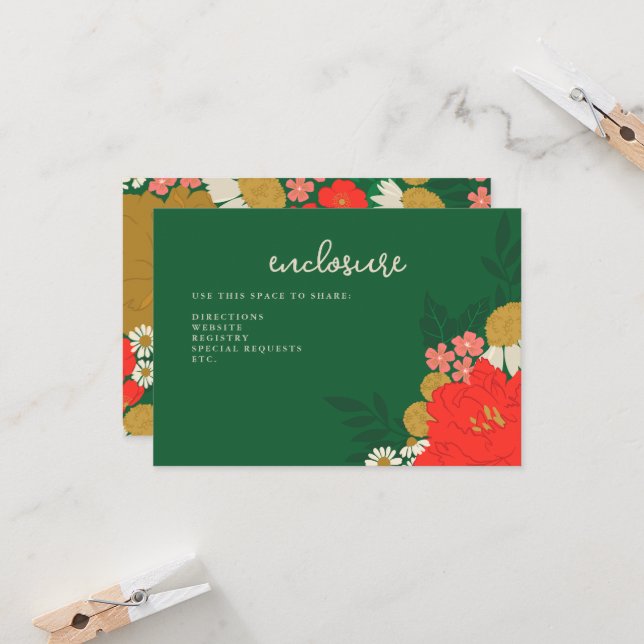 Invitation Carton d'invitation de douche de mariée à bouquet  (Devant/Arrière en situation)