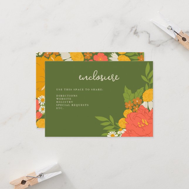 Invitation Carton d'invitation de douche de mariée à bouquet  (Devant/Arrière en situation)