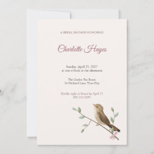 Invitation Carton d'invitation de douche de mariée à oiseau C