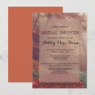 Invitation Carton d'invitation de douche de mariée aux feuill