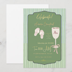 Invitation Carton d'invitation de douche de mariée aux rayure