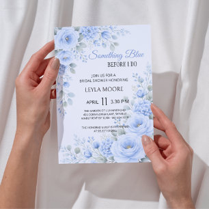 Invitation Carton d'invitation de douche de mariée Bleu Pouss
