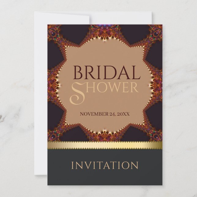 Invitation Carton d'invitation de douche de mariée Bohème Ter (Devant)
