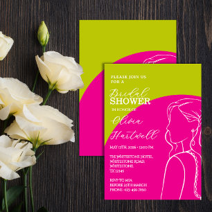Invitation Carton d'invitation de douche de mariée Chartreuse