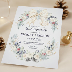 Invitation Carton d'invitation de douche de mariée d'hiver Cr