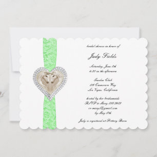 Invitation Carton d'invitation de douche de mariée en dentell