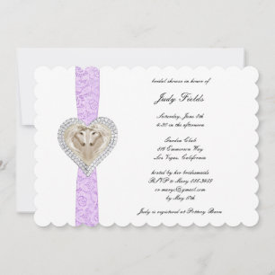 Invitation Carton d'invitation de douche de mariée en dentell