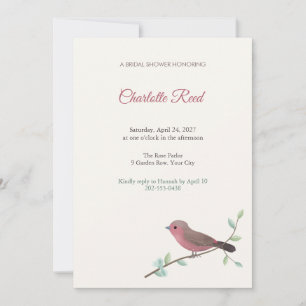 Invitation Carton d'invitation de douche de mariée Firefinch