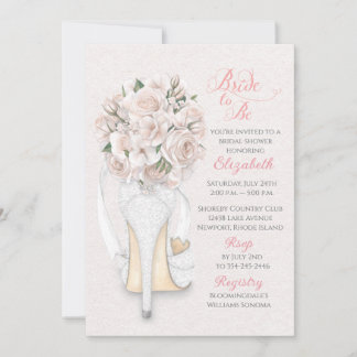 Invitation Carton d'invitation de douche de mariée Fleur bouq