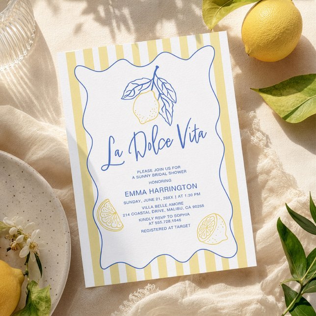 Invitation Carton d'invitation de douche de mariée La Dolce V (Créateur téléchargé)