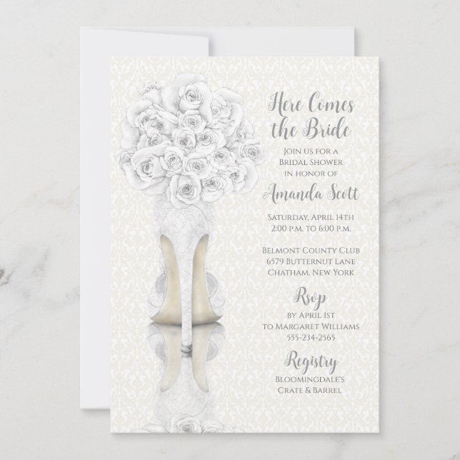 Invitation Carton d'invitation de douche de mariée pour chaus (Devant)