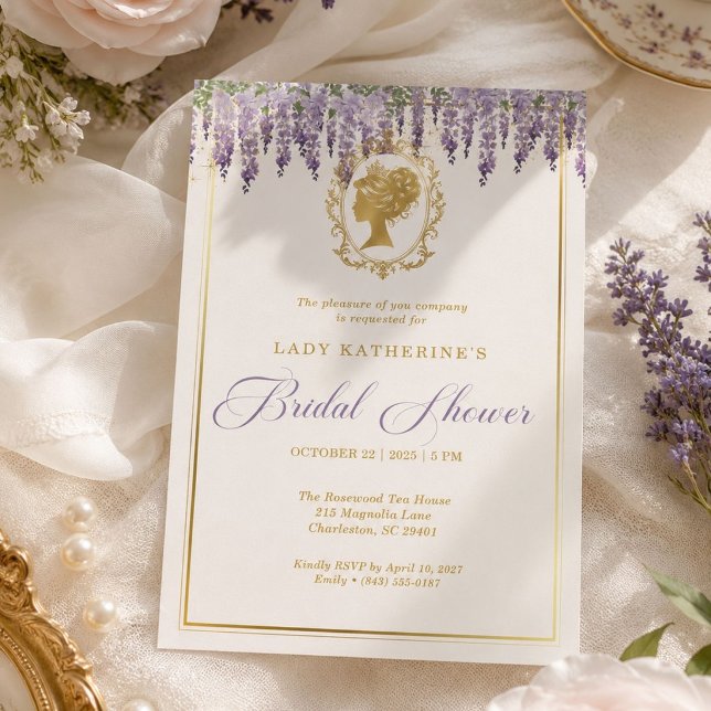 Invitation Carton d'invitation de douche de mariée Régence Wi (Créateur téléchargé)