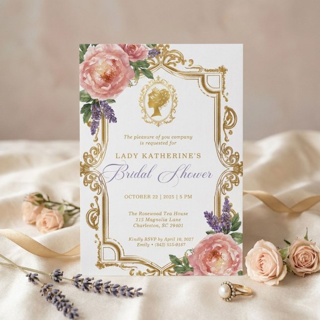 Invitation Carton d'invitation de douche de mariée Régence Wi (Créateur téléchargé)