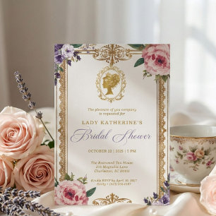 Invitation Carton d'invitation de douche de mariée Régence Wi