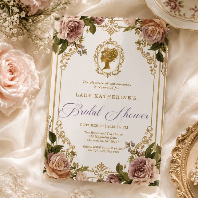 Invitation Carton d'invitation de douche de mariée Régence Wi (Créateur téléchargé)