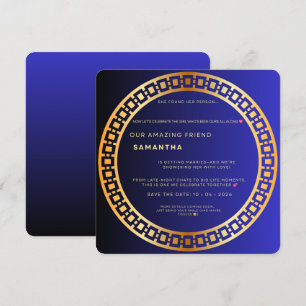 Invitation Carton d'invitation de douche de mariée Royal Blue