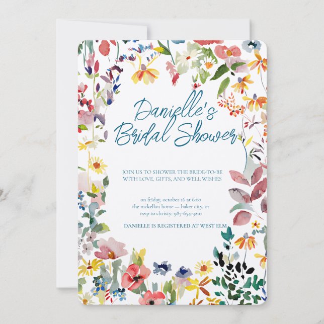 Invitation Carton d'invitation de douche de mariée Soft Petal (Devant)
