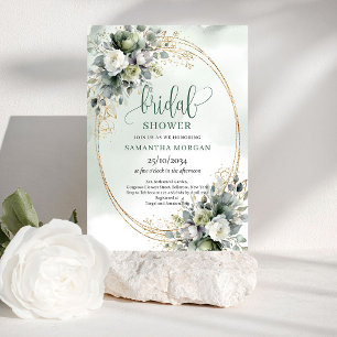 Invitation Carton d'invitation de douche de mariée vert botan