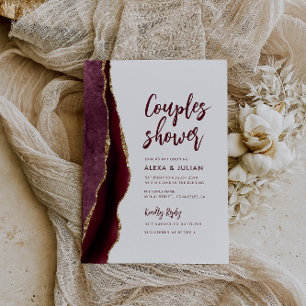 Invitation carton d'invitation de douche pour couples agate b