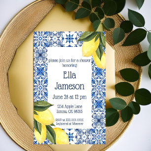 Invitation Carton d'invitation de douche thématique jaune et